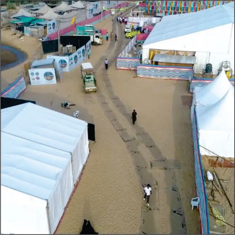 Approach roads on sand