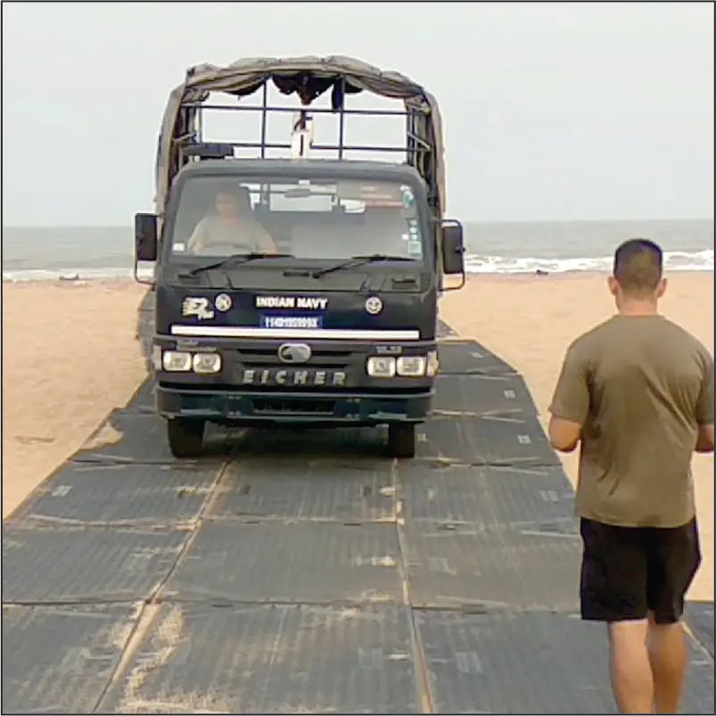 Approach roads on sand